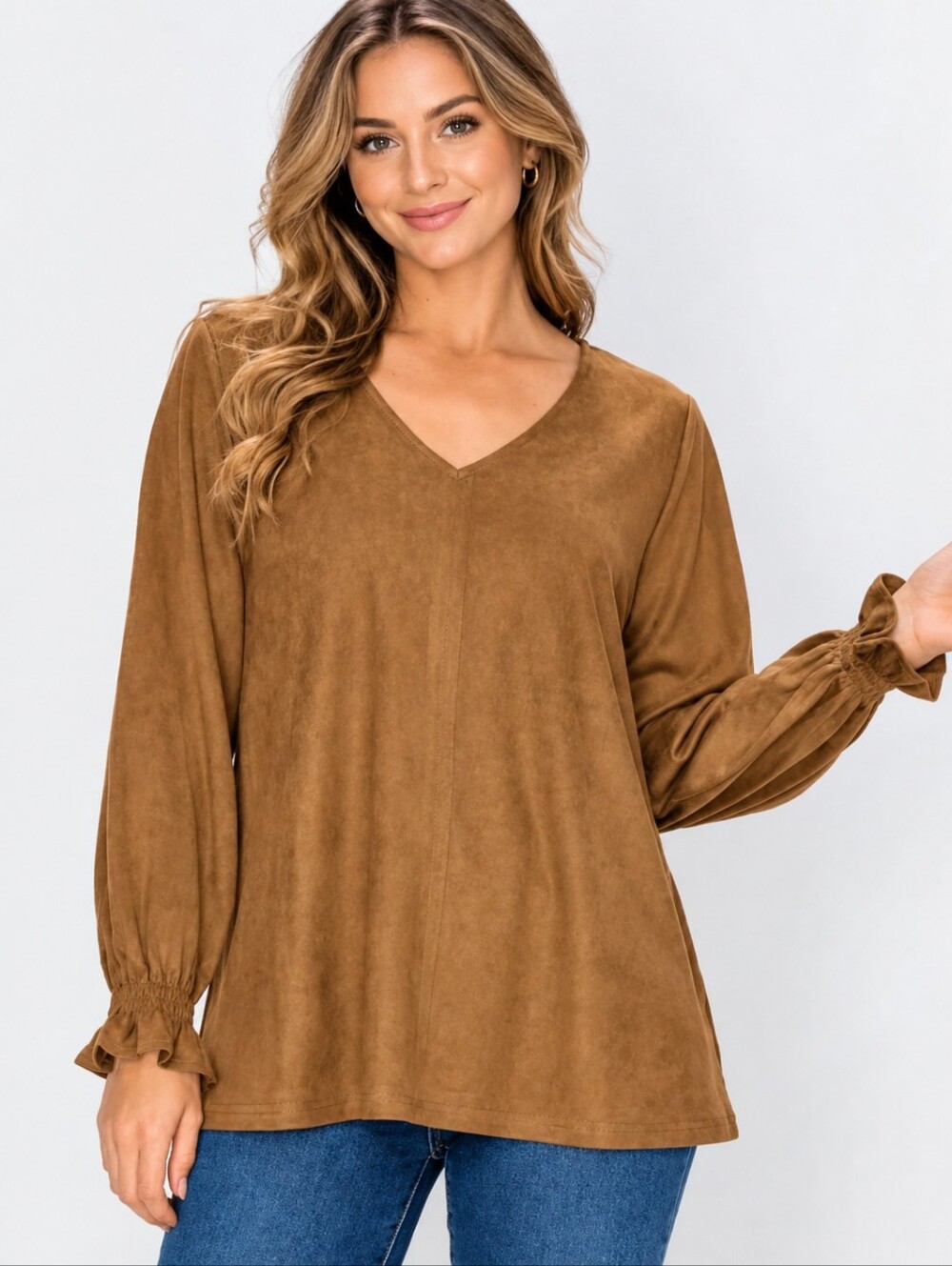 ❤️ NWOT! JOH APPAREL ABIGAIL STRETCH FAUX SUEDE TOP, XS